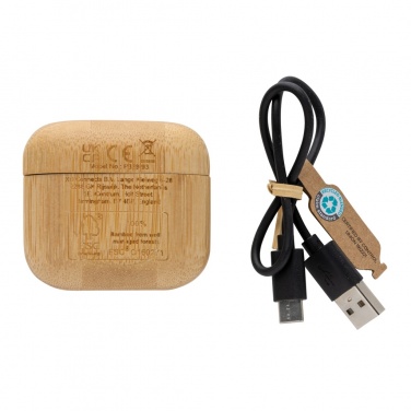 Logotrade reklaamkingitused pilt: Bambusest TWS kõrvaklapid RCS taaskasutatud plastiga